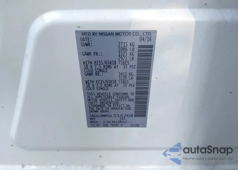 2016 Infiniti Qx60 from USA, damaged, VIN 5N1AL0MM9GC516208